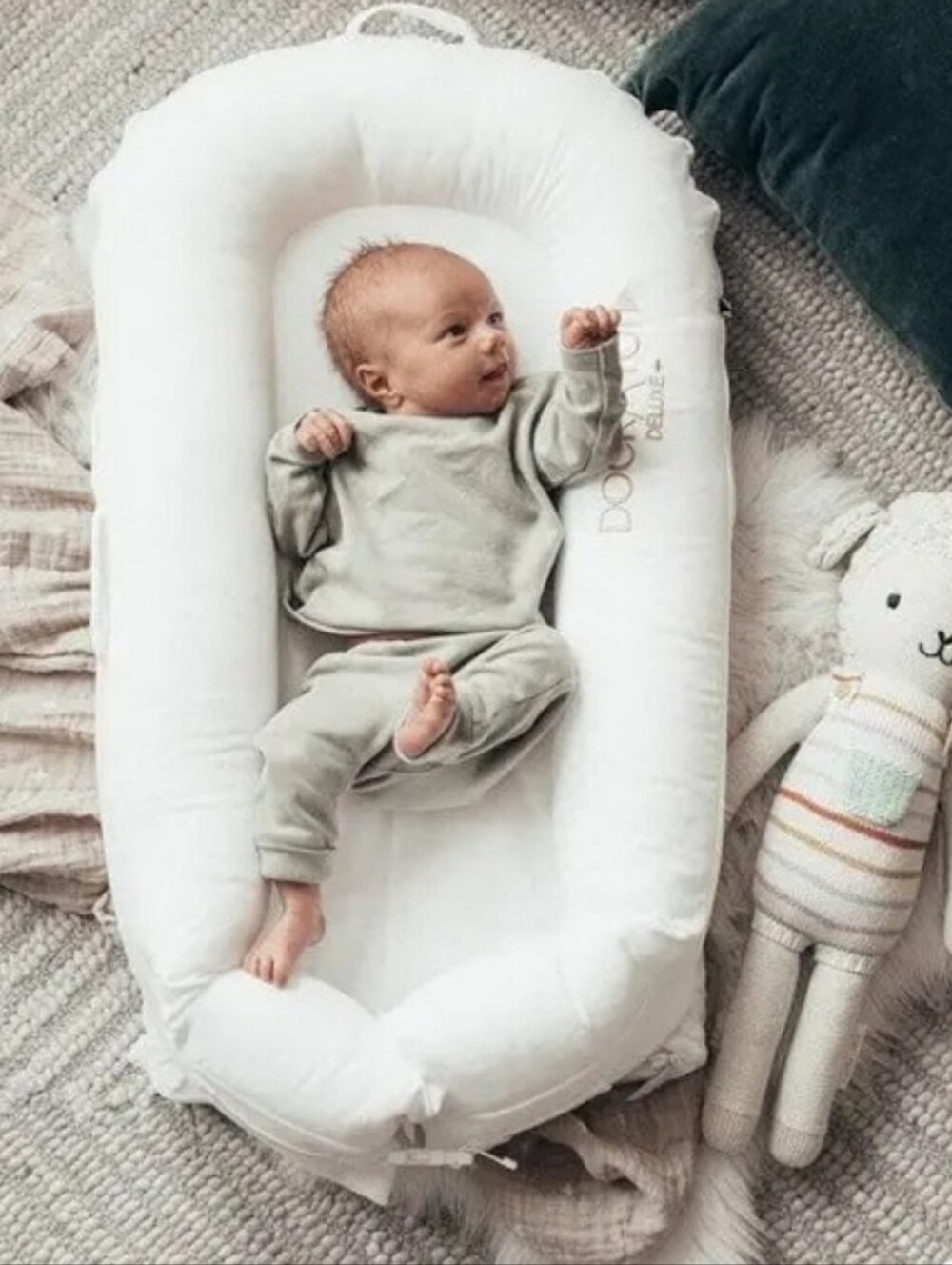 DockATot Deluxe+ Dock Infant Lounger - Pristine White